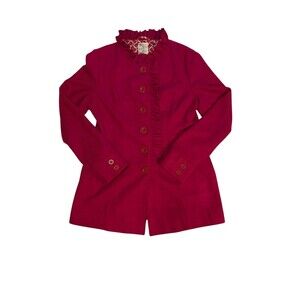 Tulle Women Trench Coat Size XL Maroon Pink Excellent Condition